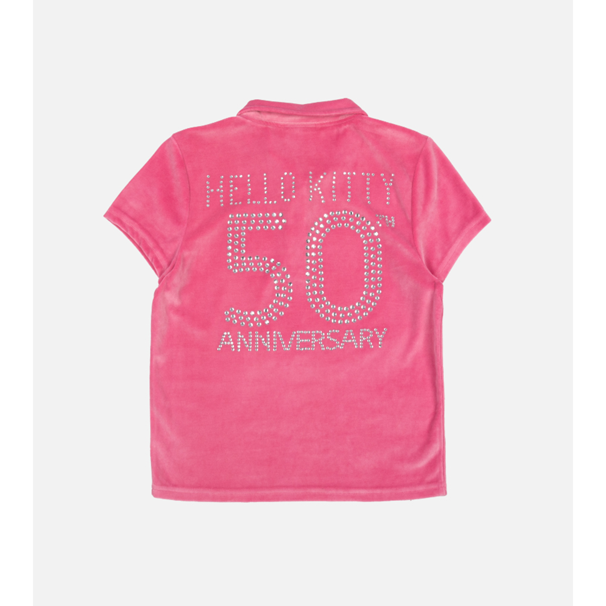 Hello Kitty x Dumbgood Velour Cropped Polo (50th Anniv.) - Image 3