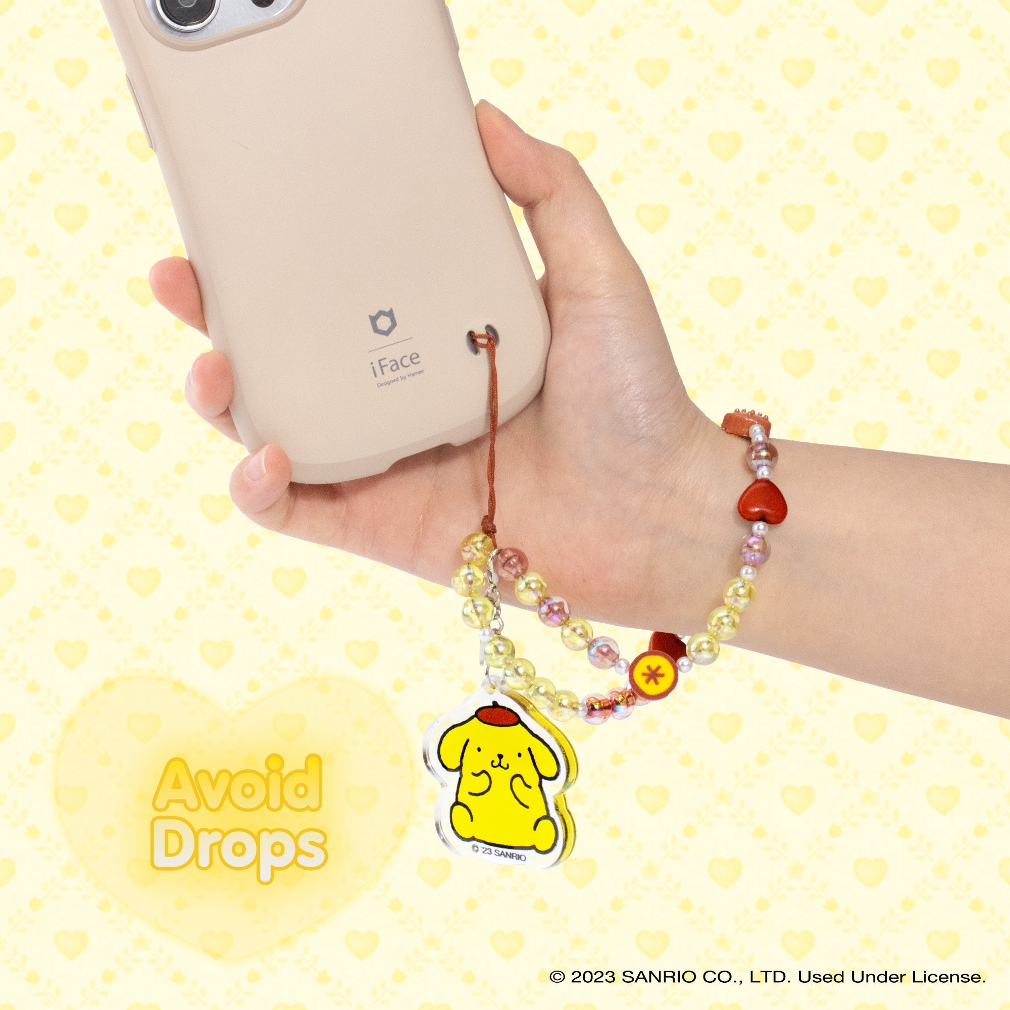 Pompompurin Beaded Charm Mobile Phone Wrist Strap - Image 4