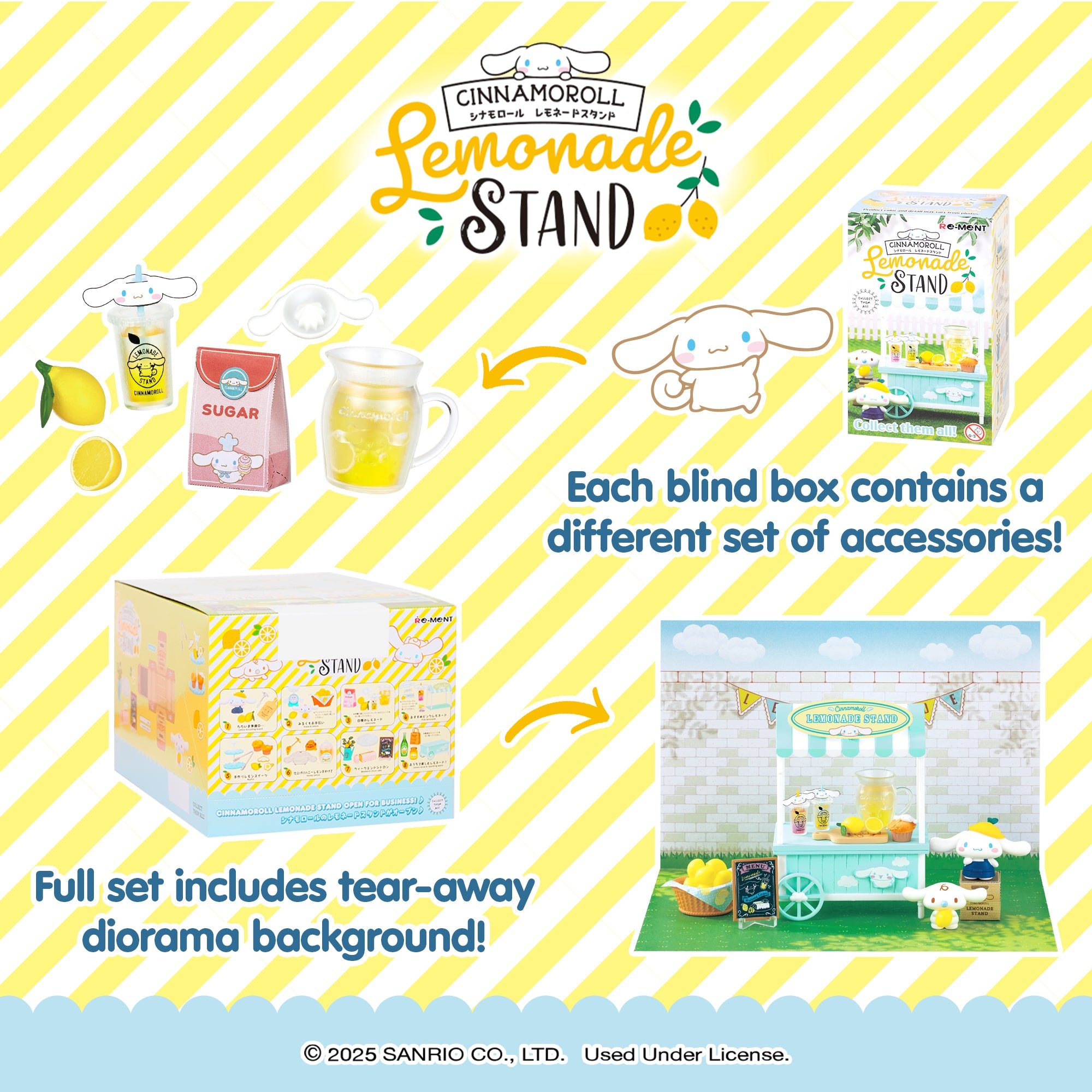 Re-Ment Cinnamoroll's Lemonade Stand Blind Box Figure Set - Image 3