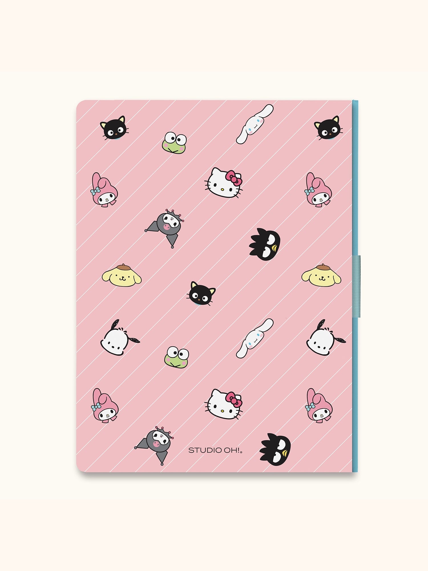 Hello Kitty and Friends x Studio Oh! Pink Pinstripe Casey Notebook with Phone Loop - Image 5