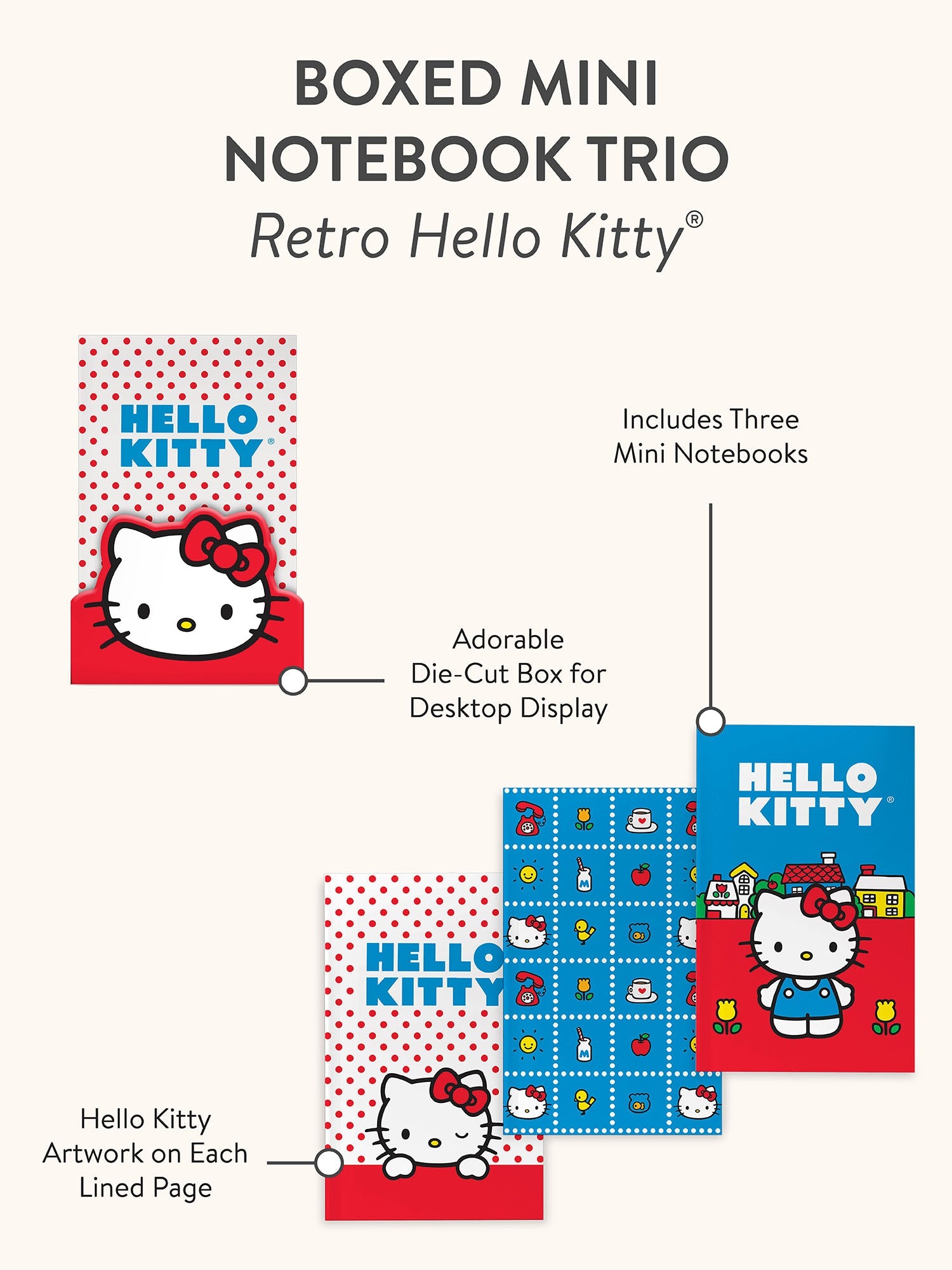 Hello Kitty x Studio Oh! Retro Red Boxed Mini Notebook Trio - Image 7