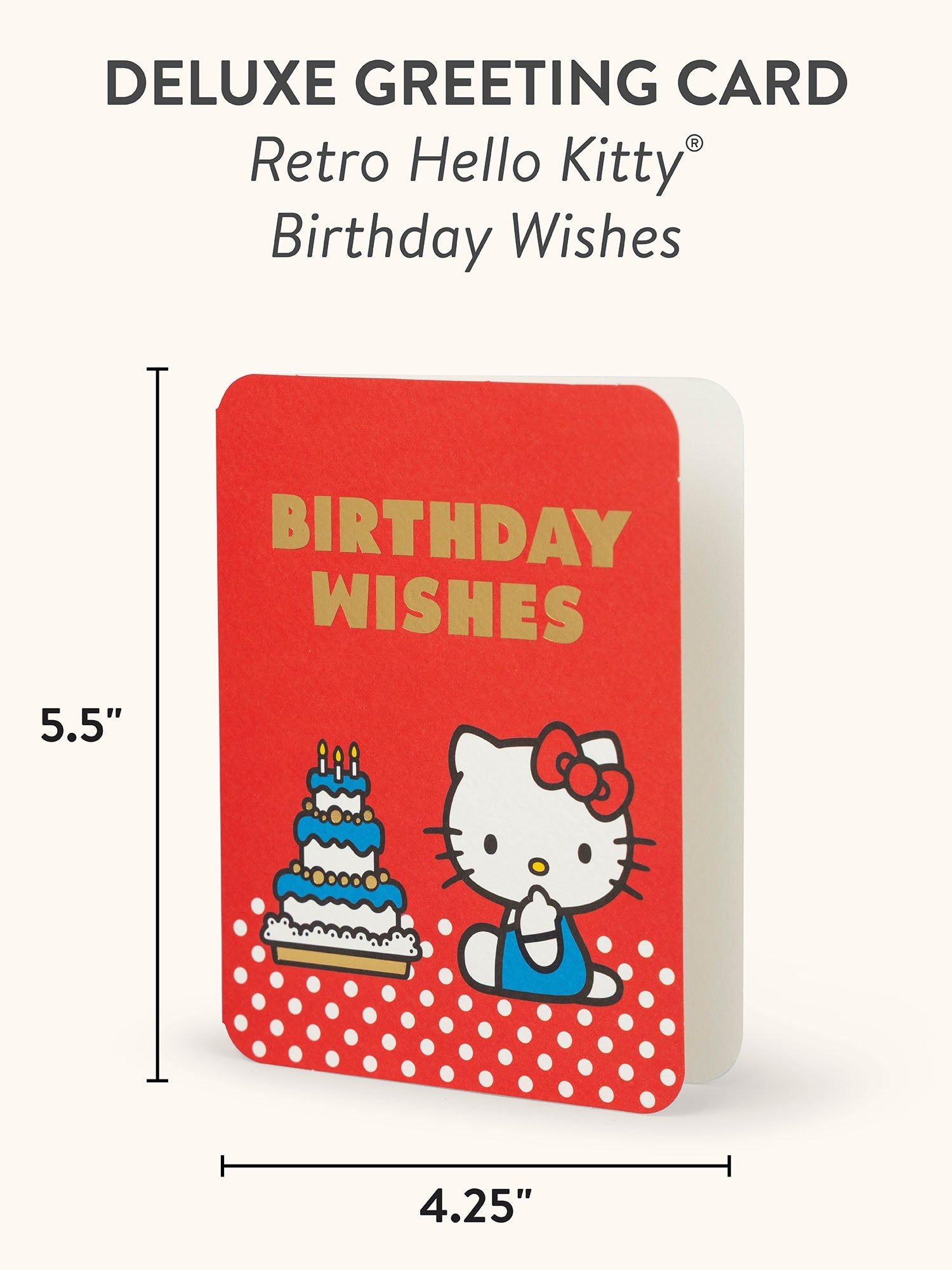 Hello Kitty x Studio Oh! Retro Red Birthday Wishes Deluxe Greeting Card - Image 4