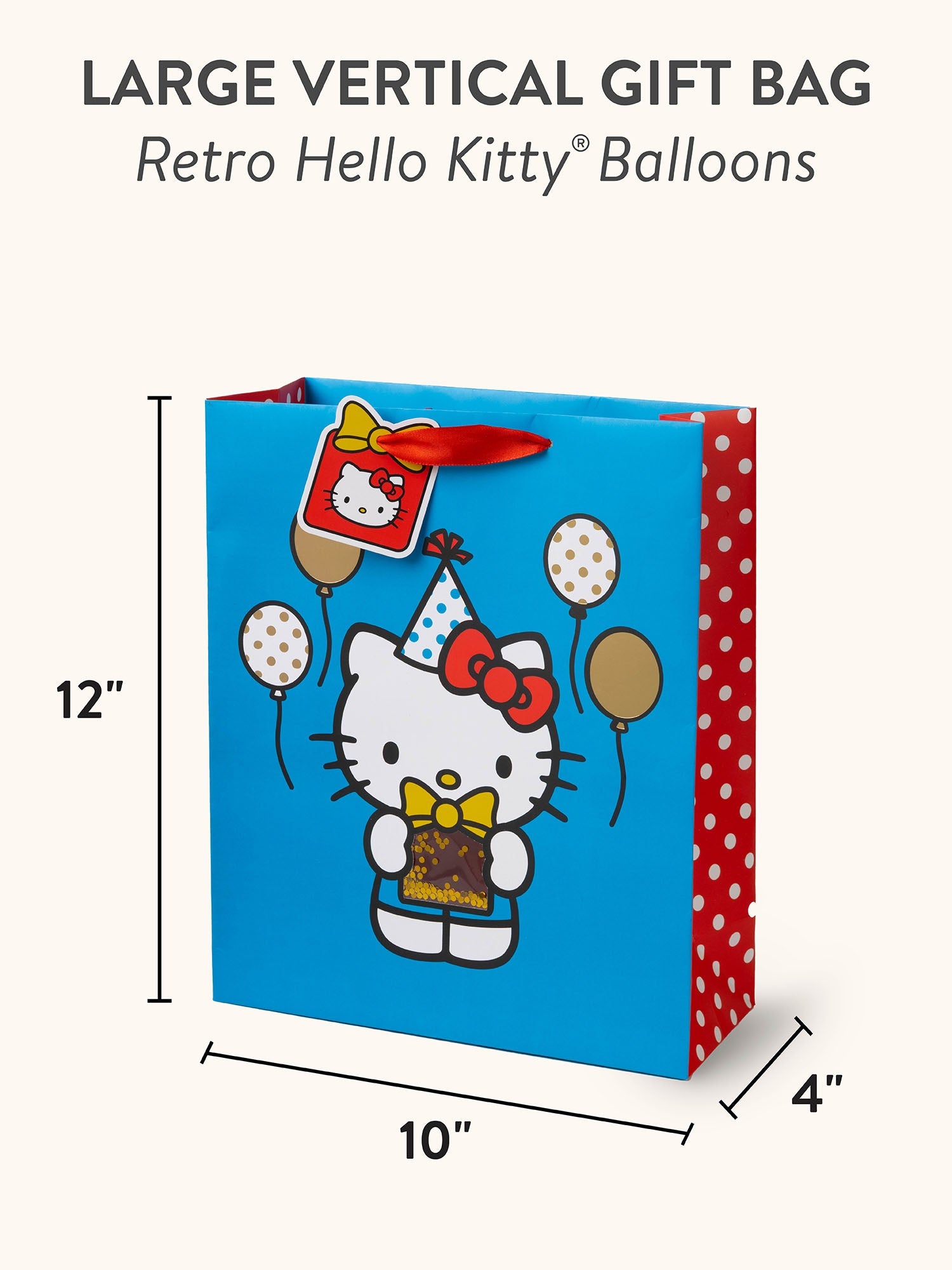 Hello Kitty x Studio Oh! Retro Red Balloons Gift Bag (Large) - Image 4