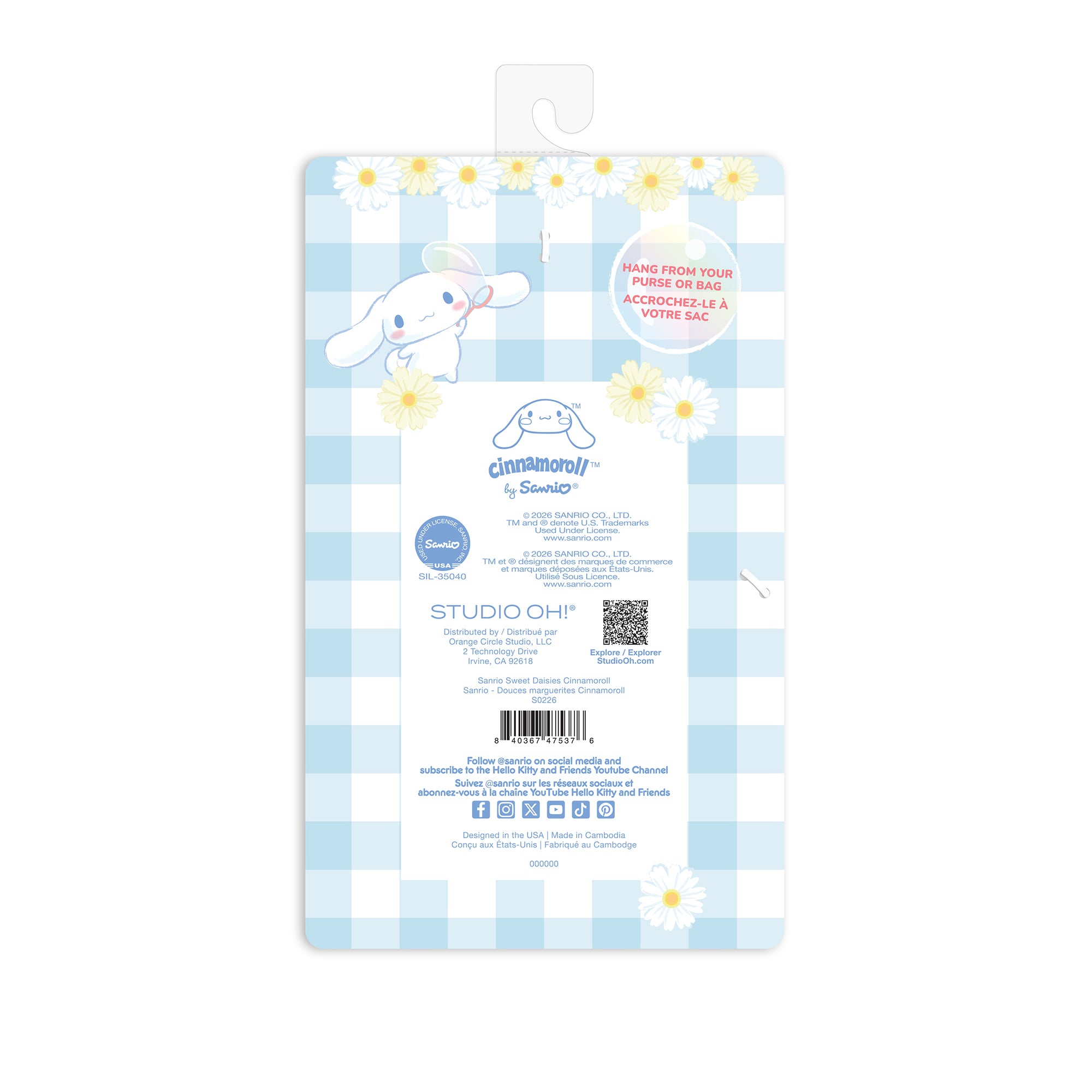 Cinnamoroll x Studio Oh! Sweet Daisies Mini Notebook Keychain - Image 4