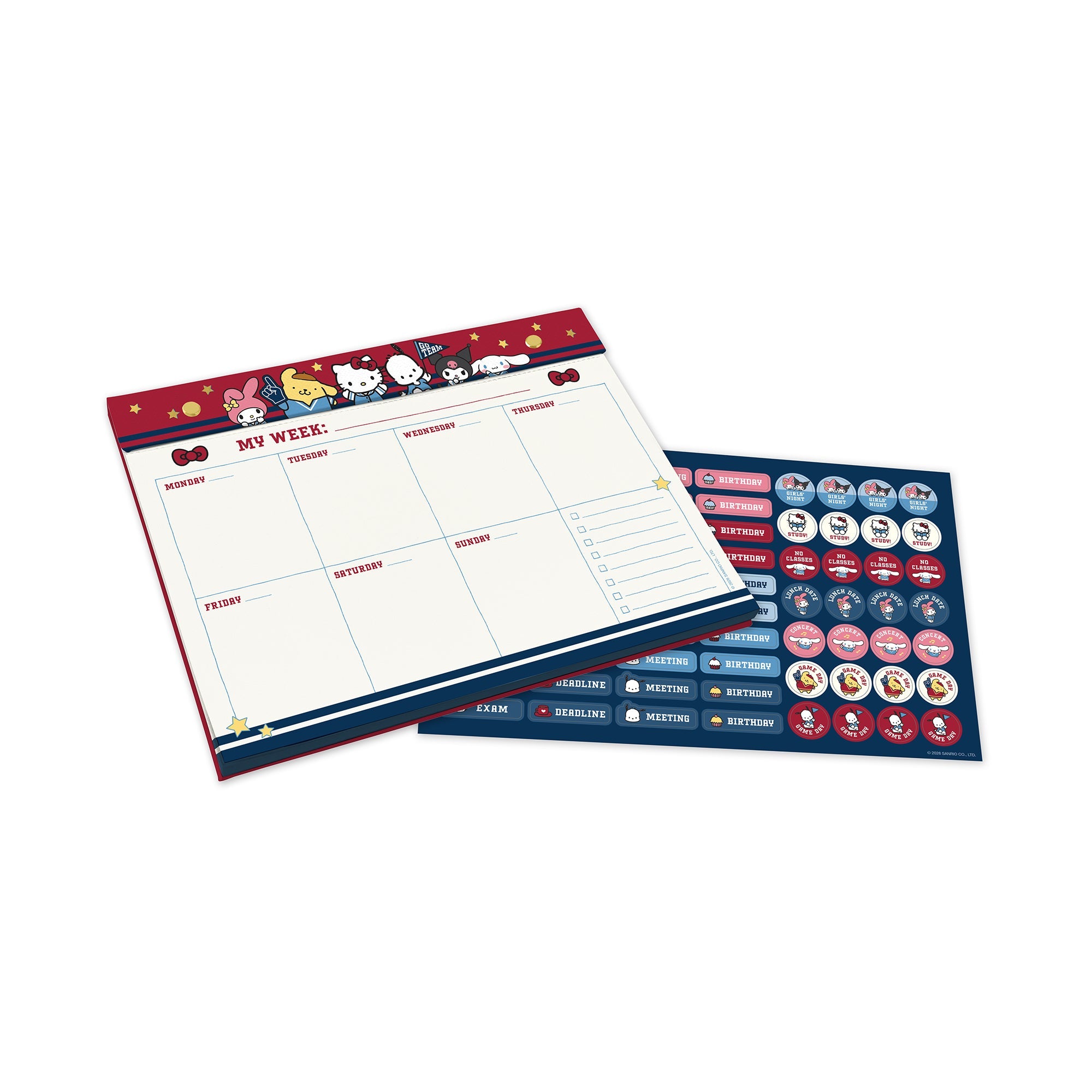 Hello Kitty and Friends x Studio Oh! Varsity Weekly Desk Pad - Image 2