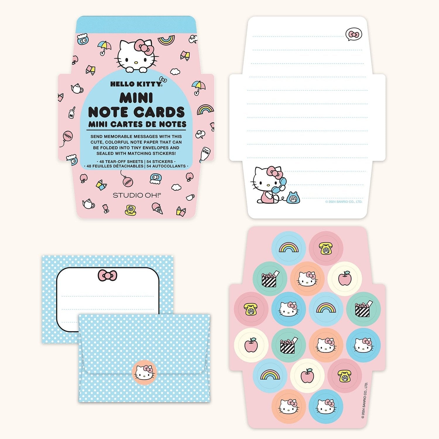Hello Kitty x Studio Oh! Classic Pink Mini Memo with Stickers - Image 2