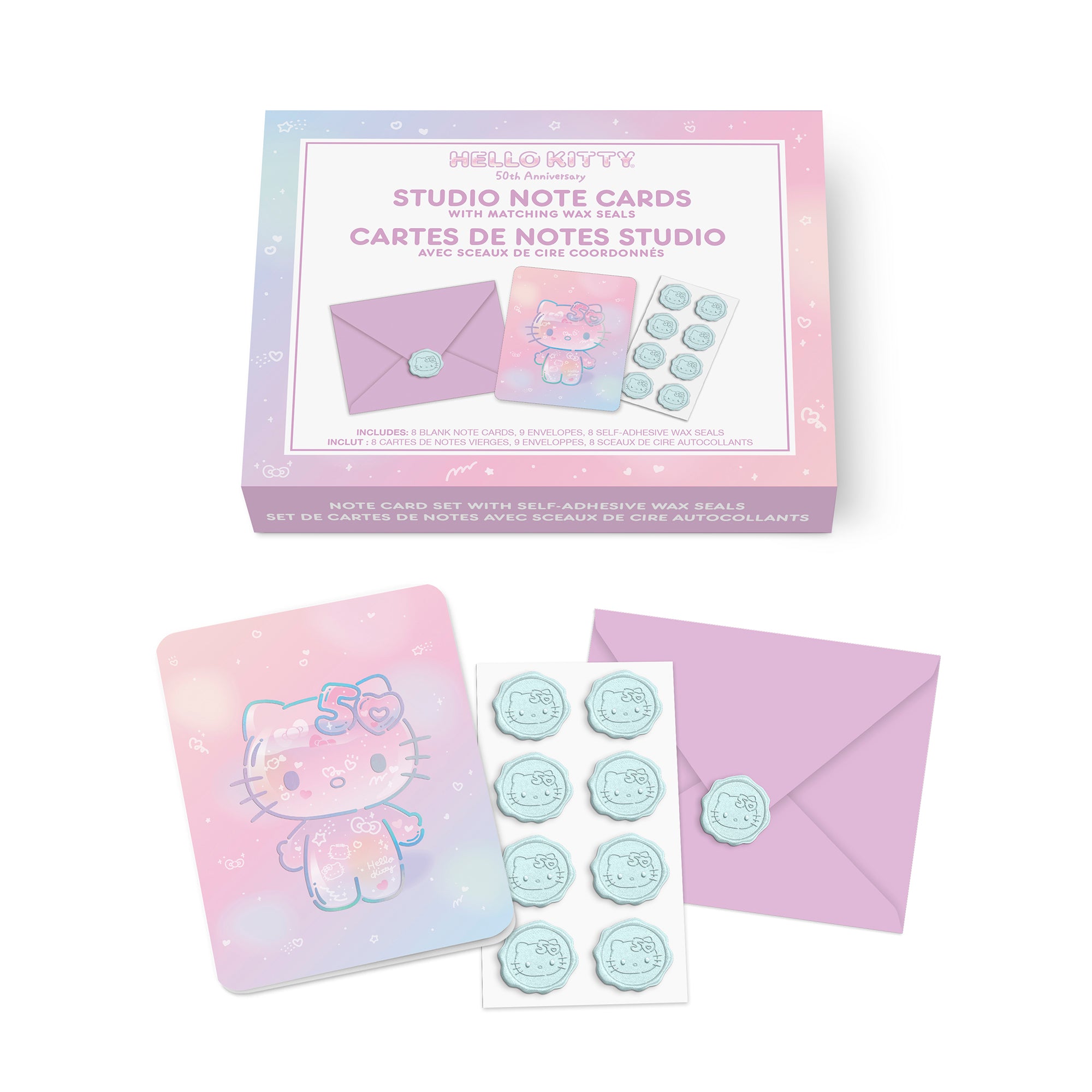 Hello Kitty x Studio Oh! 50th Anniversary 25-Pc Note Cards & Wax Seals Set - Image 2
