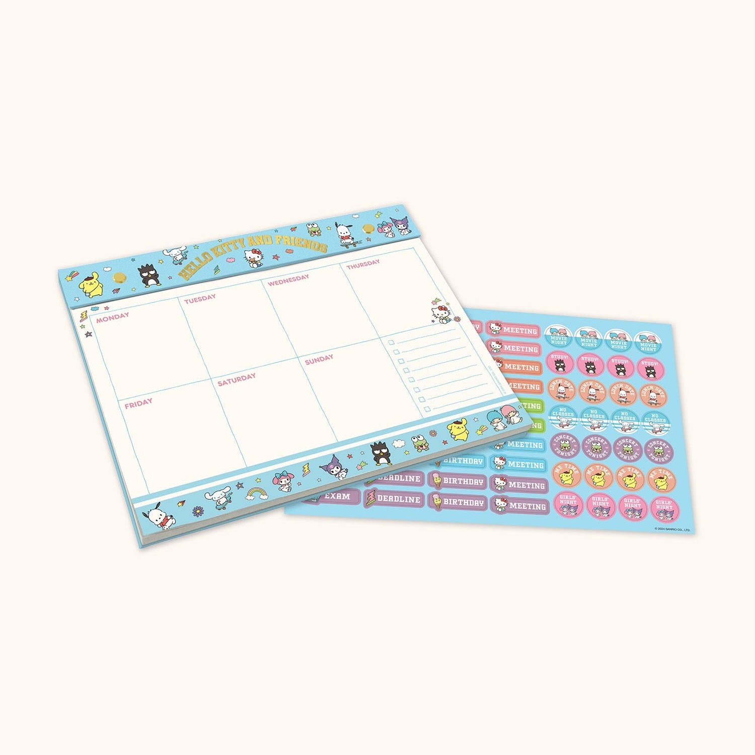 Hello Kitty and Friends x Studio Oh! College Letters Blue Weekly Desk Pad - Image 2