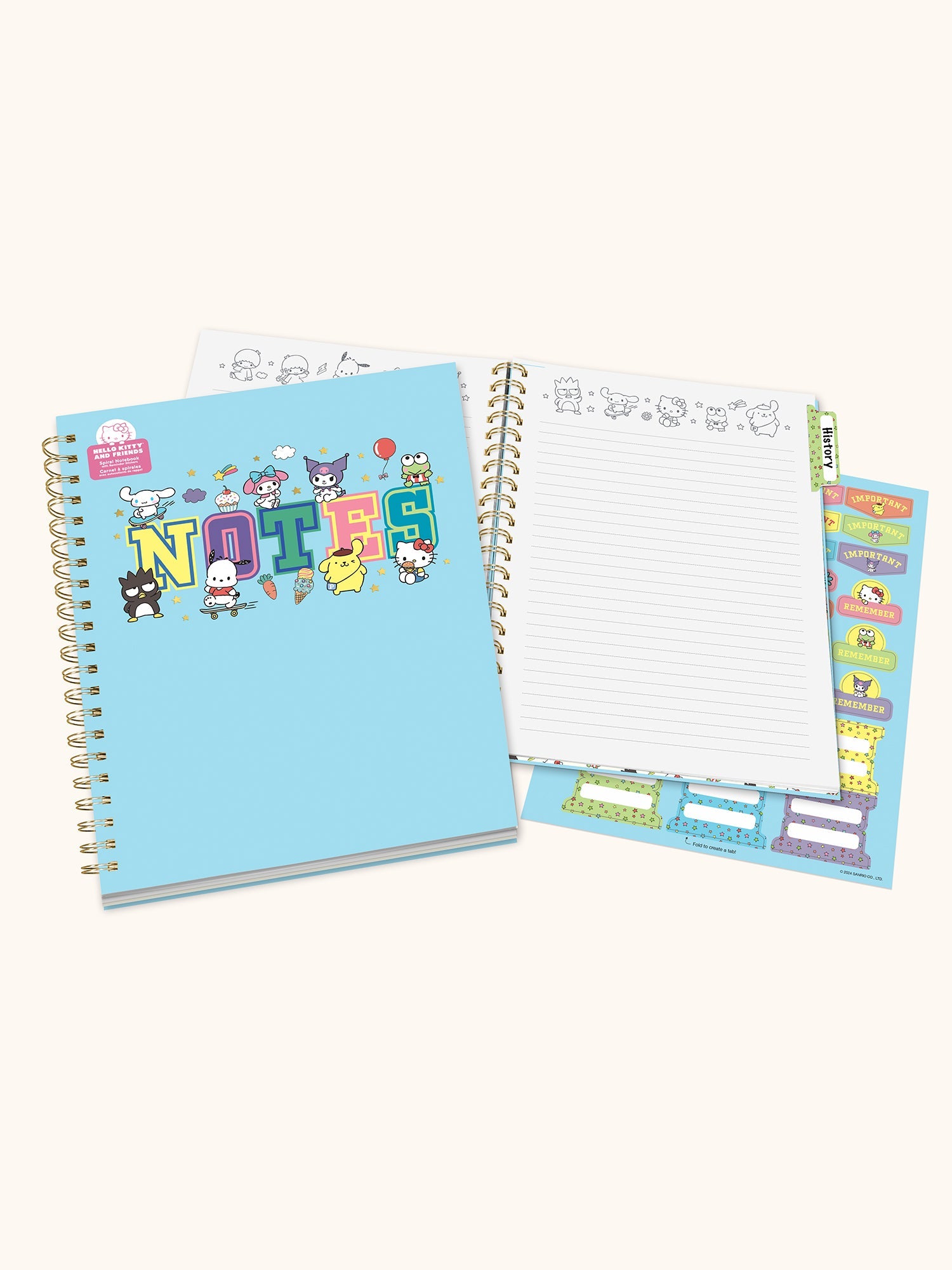 Hello Kitty and Friends x Studio Oh! College Letters Blue Extra-Large Spiral Notebook - Image 3