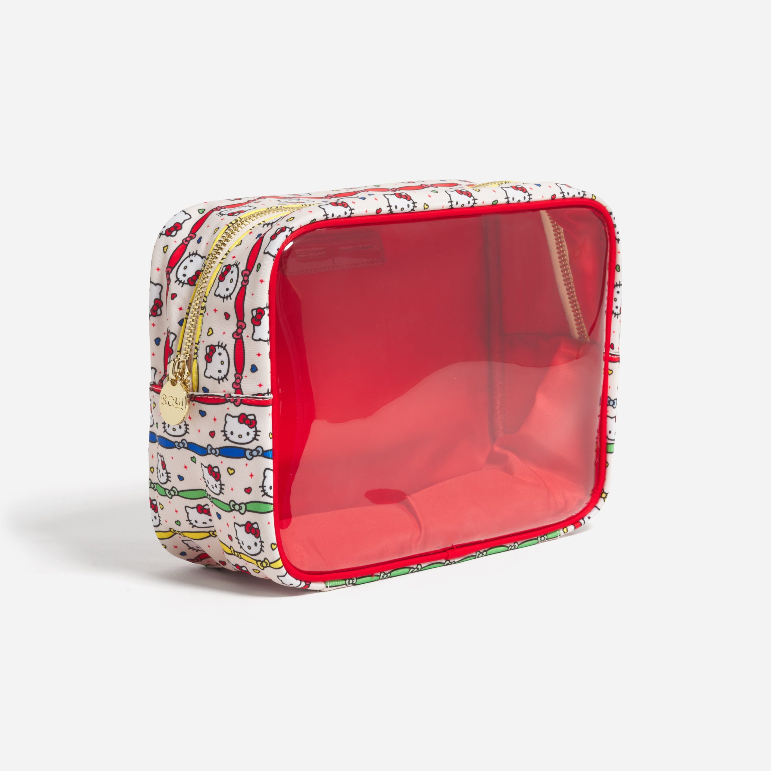 Hello Kitty x Stoney Clover Lane Clear Front Large Pouch (Hello Kitty Ribbon Stripe) - Image 2
