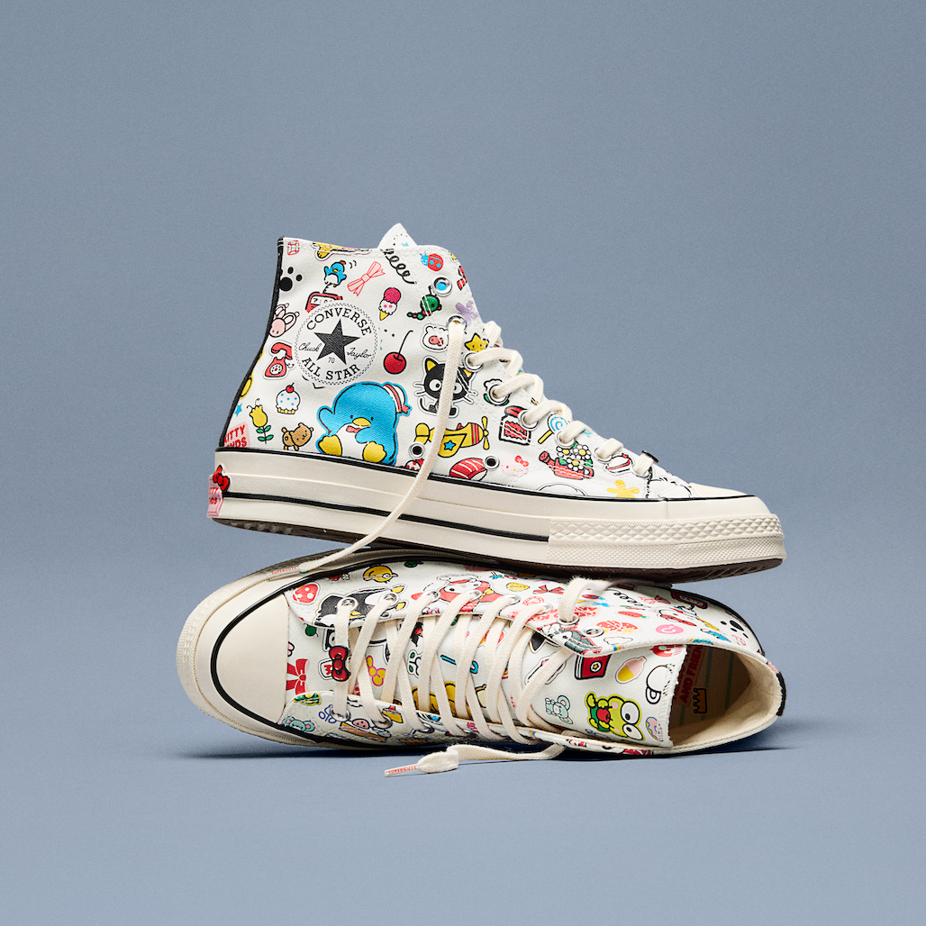 Converse x Hello Kitty and Friends Chuck 70 Hi-Top Stickers Sneaker (Adult - White) - Image 2