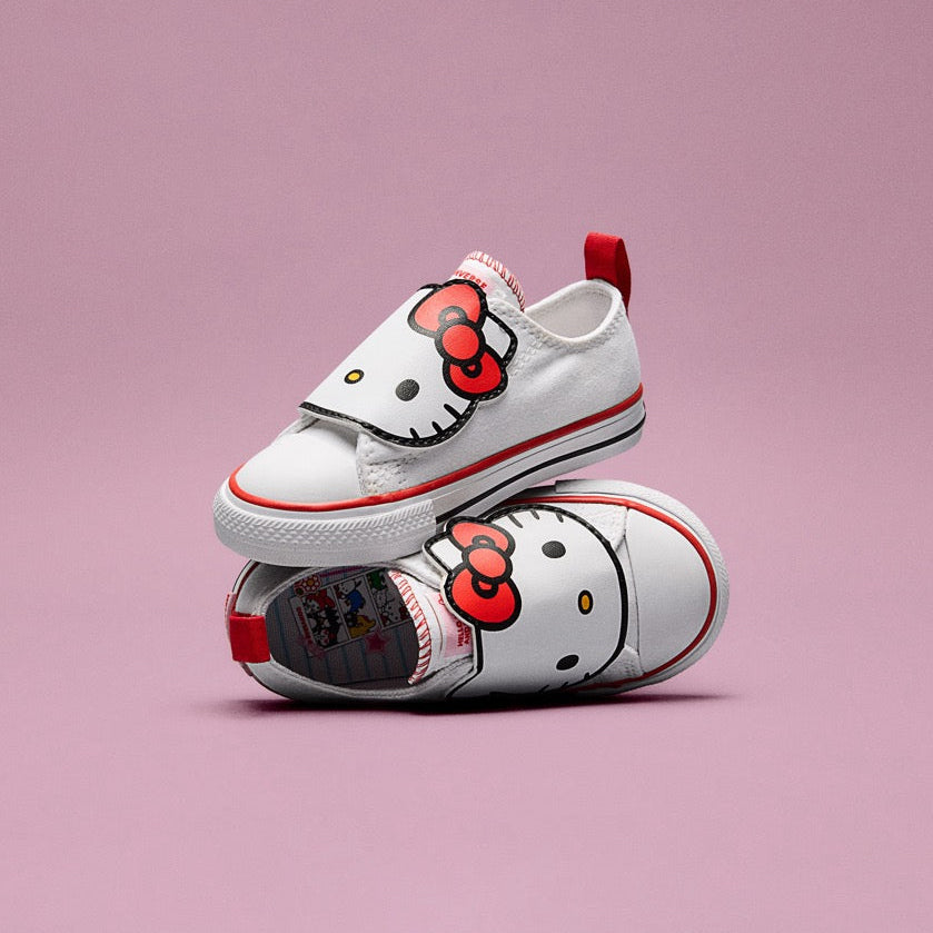 Converse x Hello Kitty Chuck Taylor All Star One Strap Easy-On Sneaker (Toddler - White) - Image 2