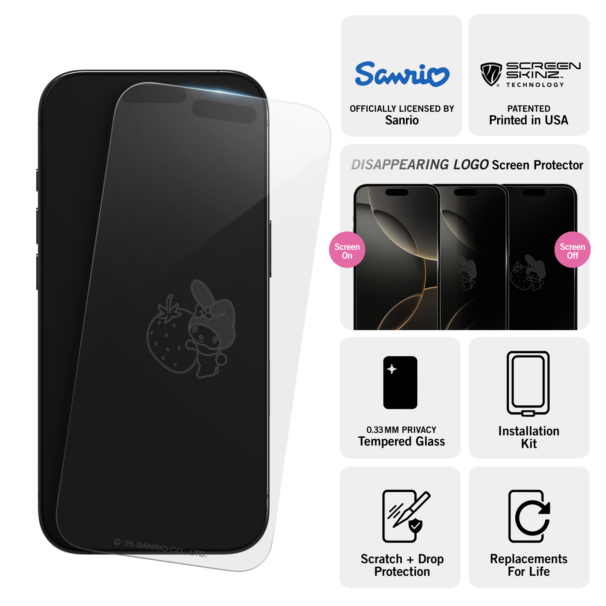 My Melody x Screen Skinz Berry iPhone Clear Screen Protector - Image 3