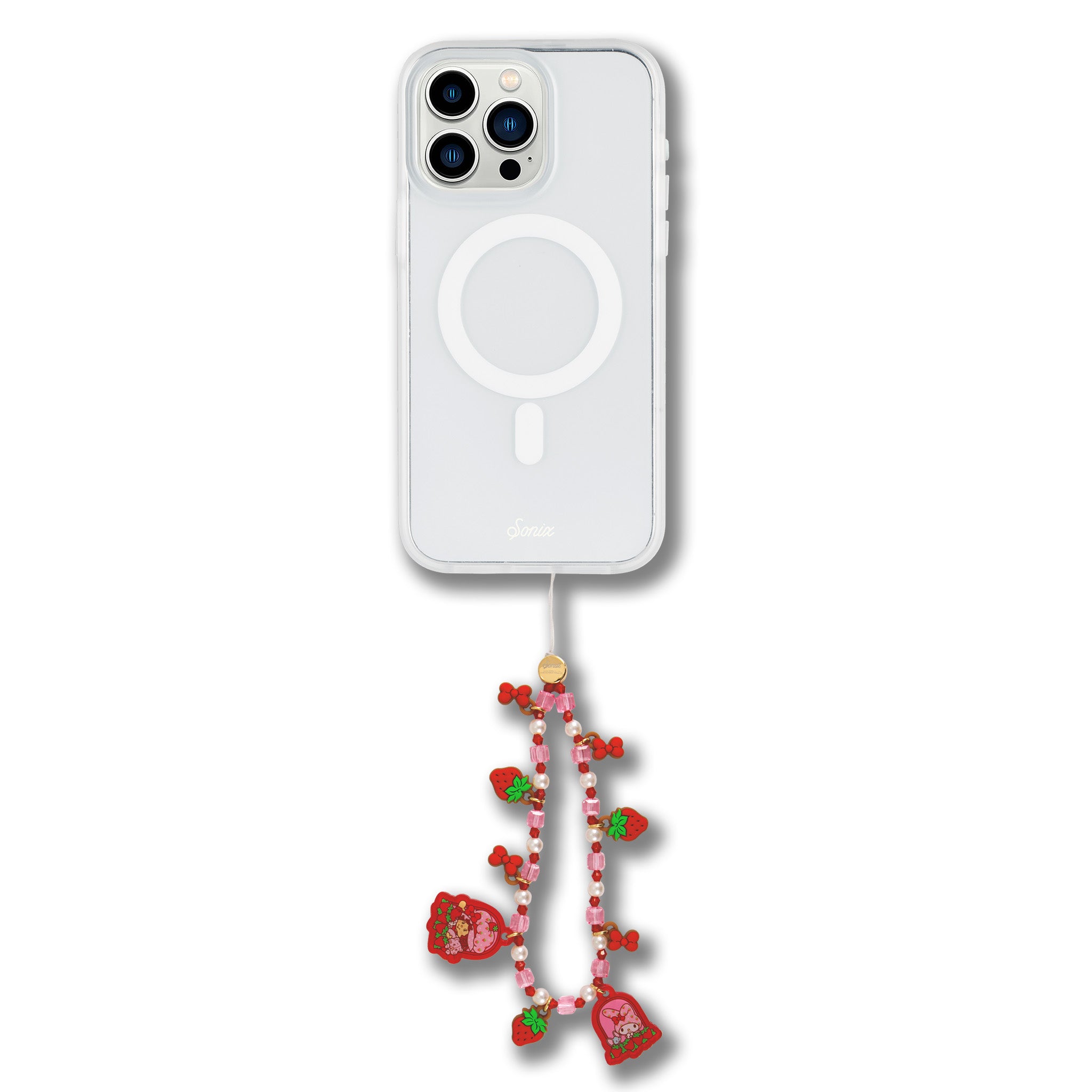 My Melody x Sonix Strawberry Shortcake Phone Beaded Wristlet - Image 4