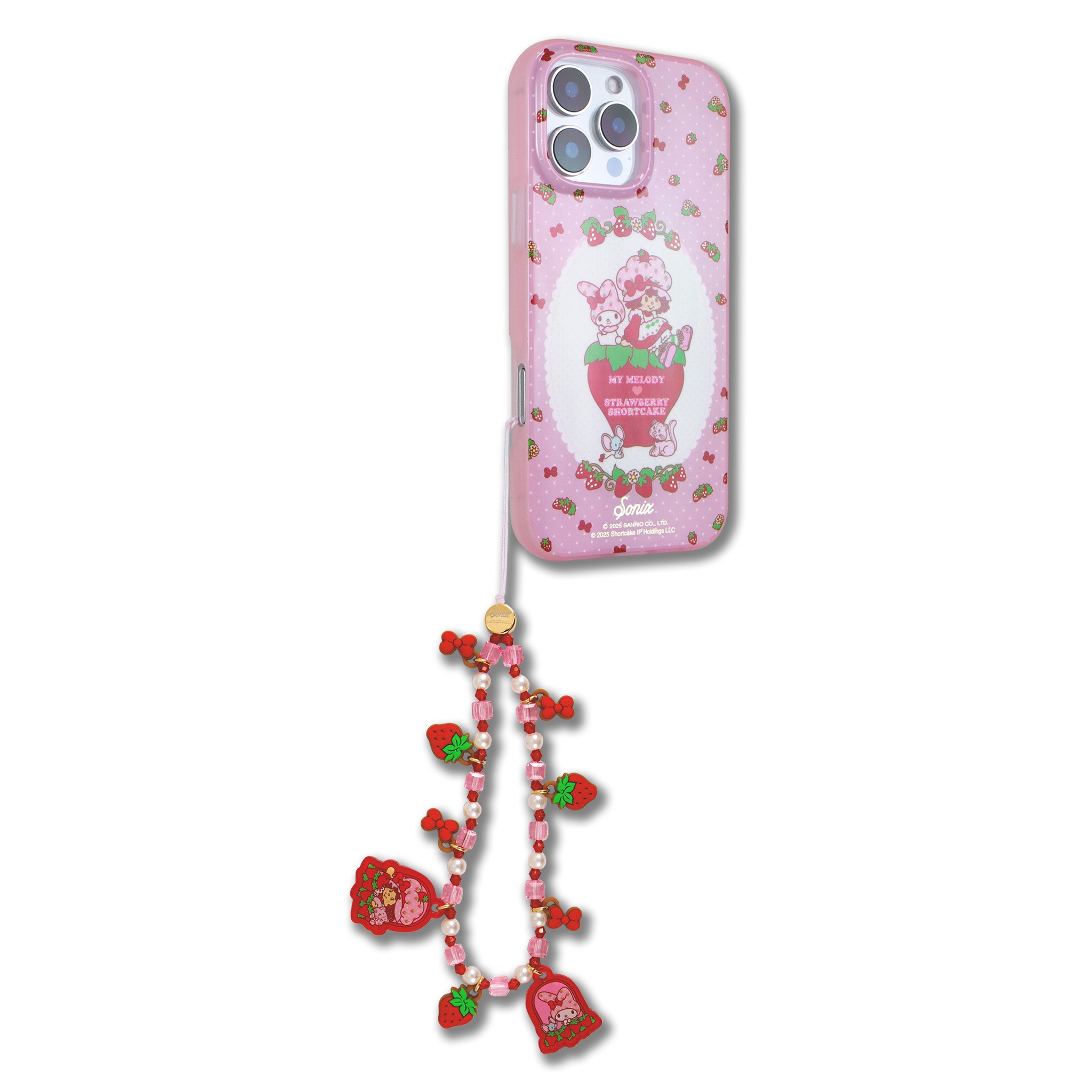 My Melody x Sonix Strawberry Shortcake Phone Beaded Wristlet - Image 2