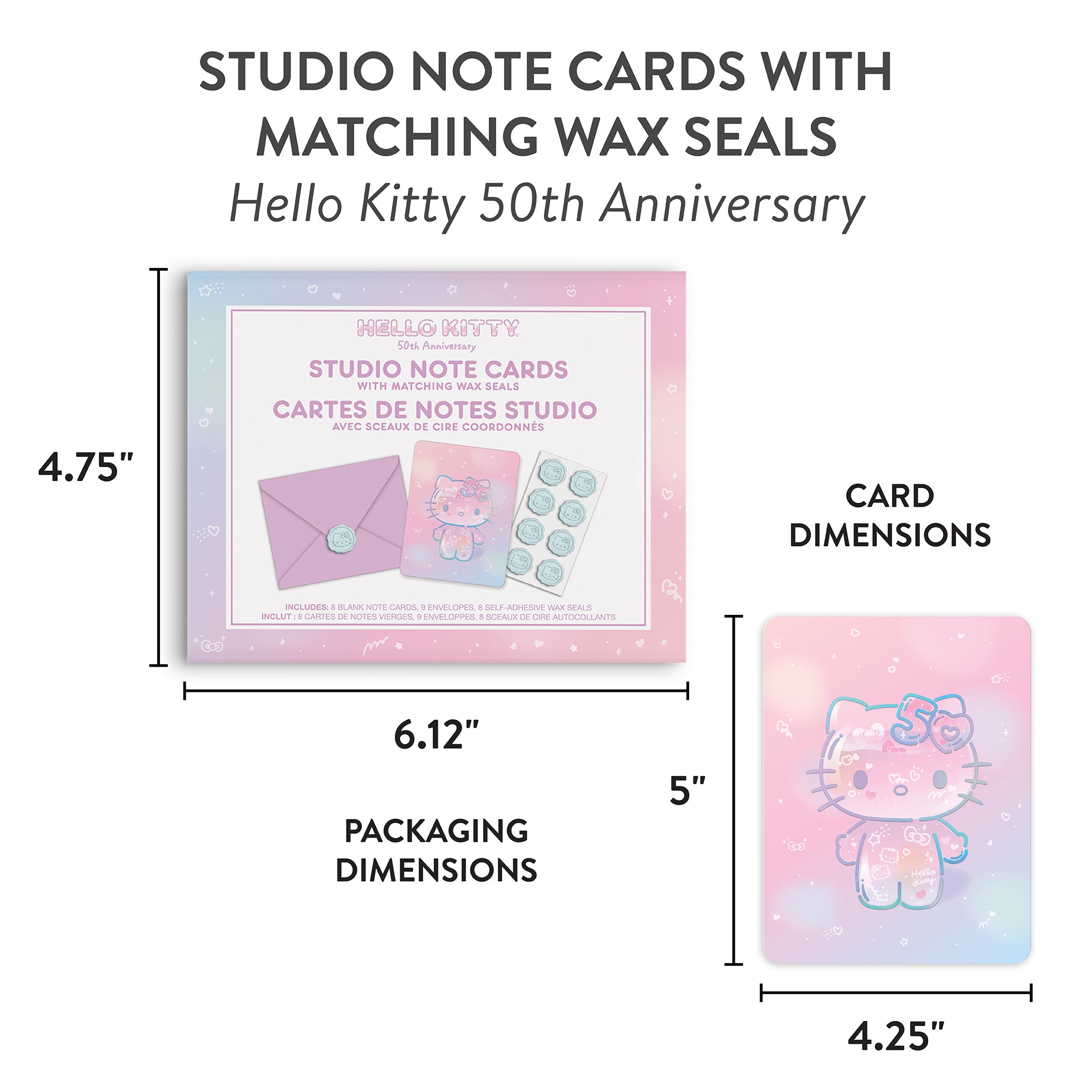Hello Kitty x Studio Oh! 50th Anniversary 25-Pc Note Cards & Wax Seals Set - Image 6