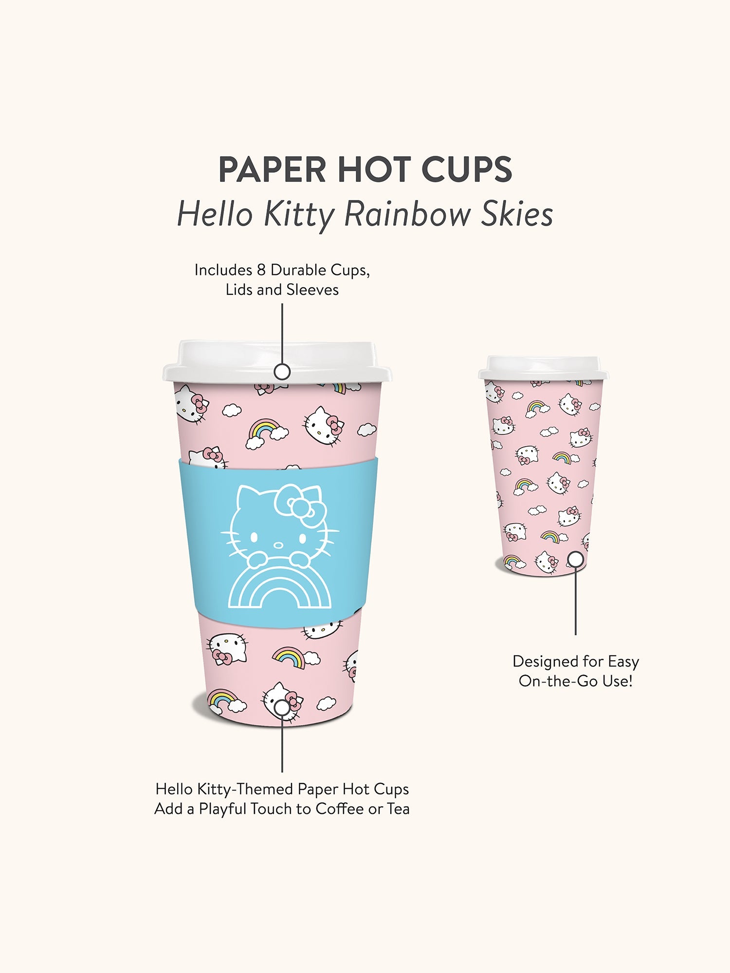 Hello Kitty x Studio Oh! Rainbow Skies Paper Hot Cups - Image 6