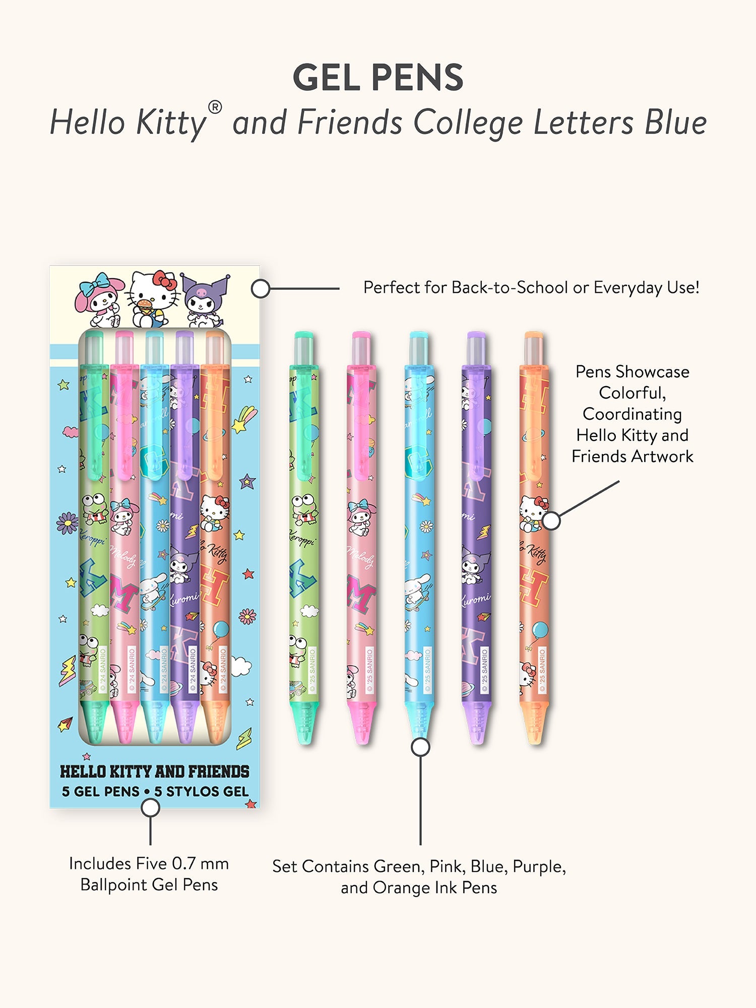 Hello Kitty and Friends x Studio Oh! College Letters Gel Pens - Image 4