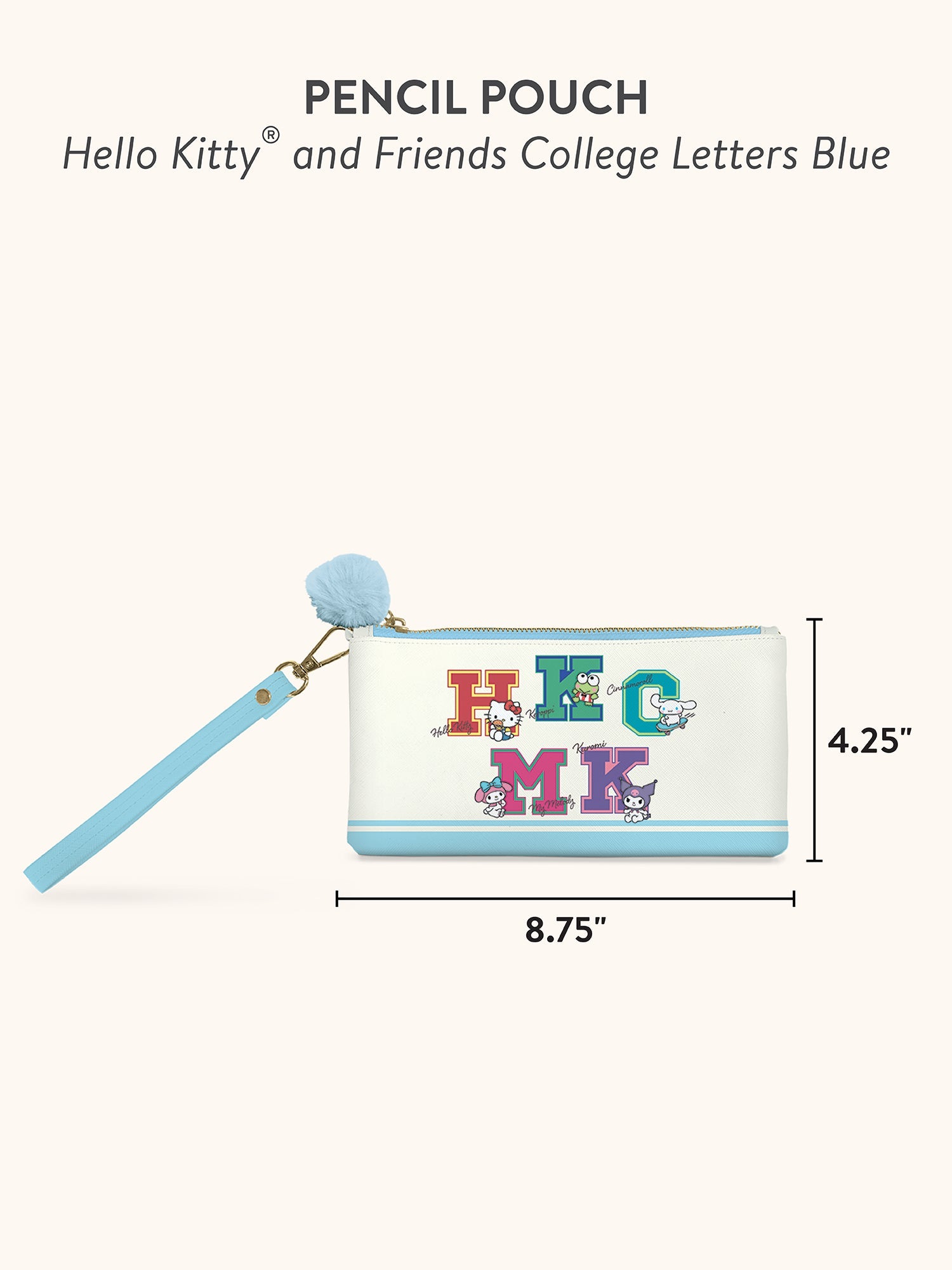 Hello Kitty and Friends x Studio Oh! College Letters Blue Pencil Pouch - Image 4