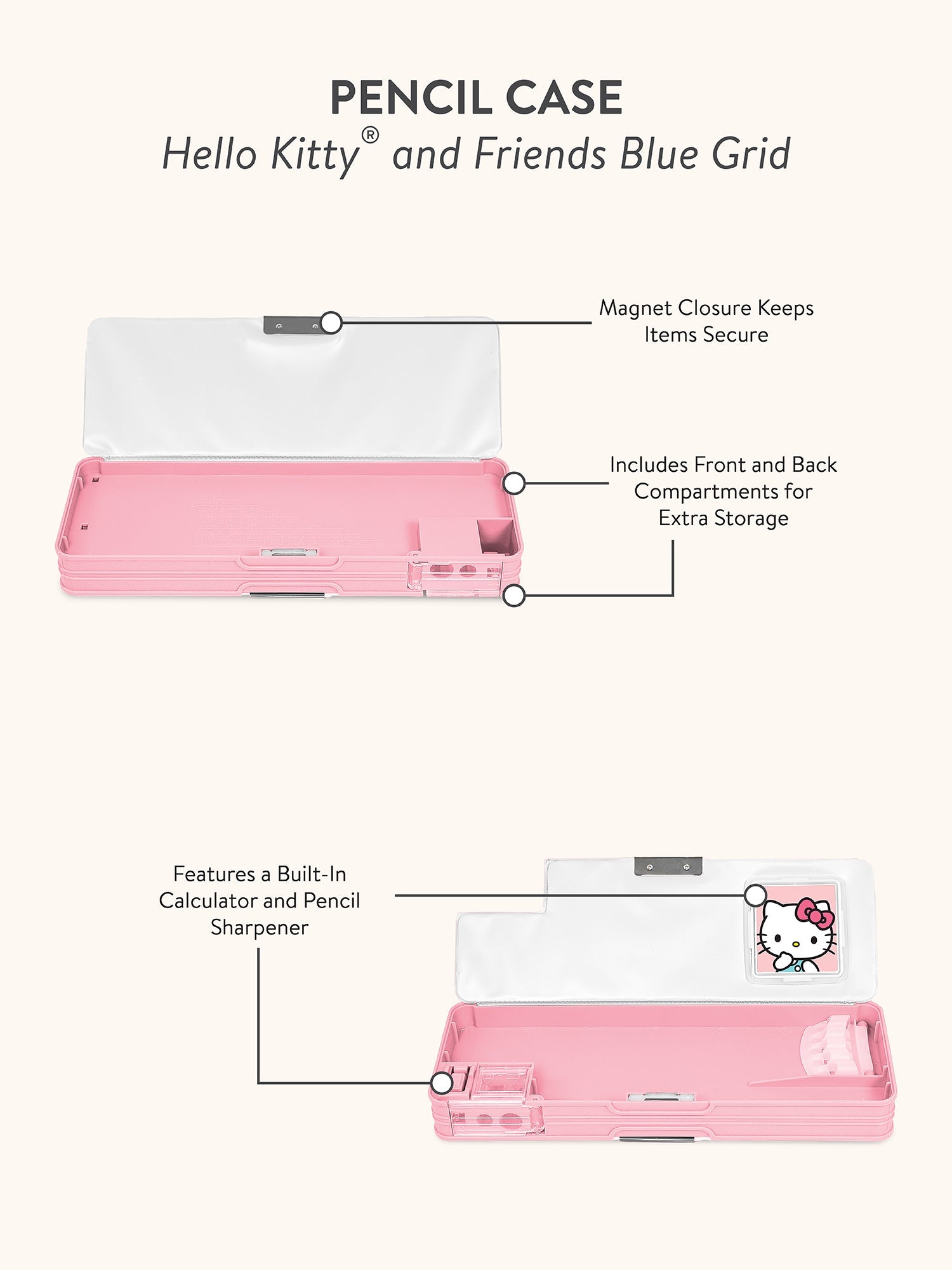 Hello Kitty and Friends x Studio Oh! Blue Grid Pencil Case - Image 7