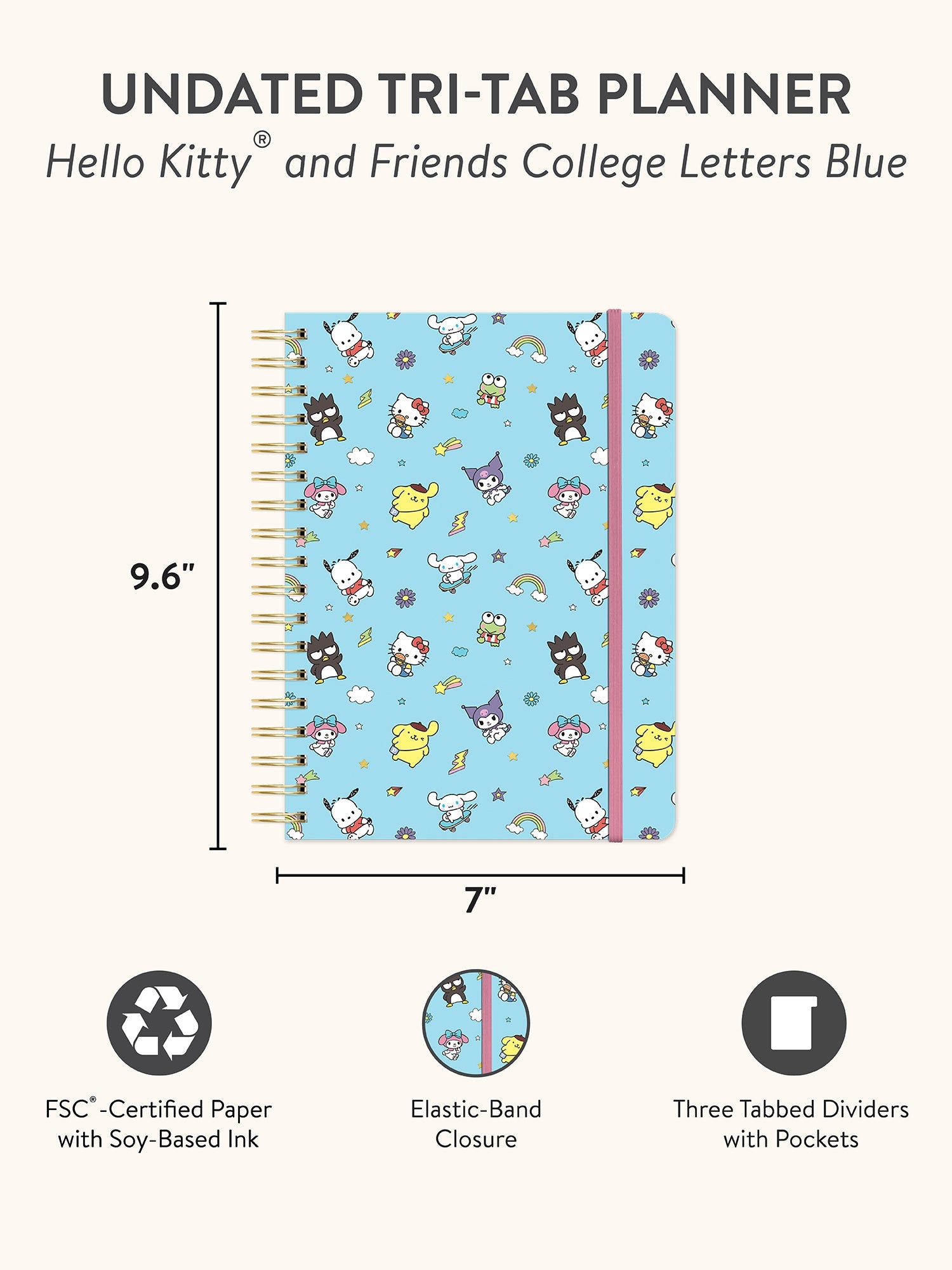 Hello Kitty and Friends x Studio Oh! College Letters Tri-Tab Planner - Image 7