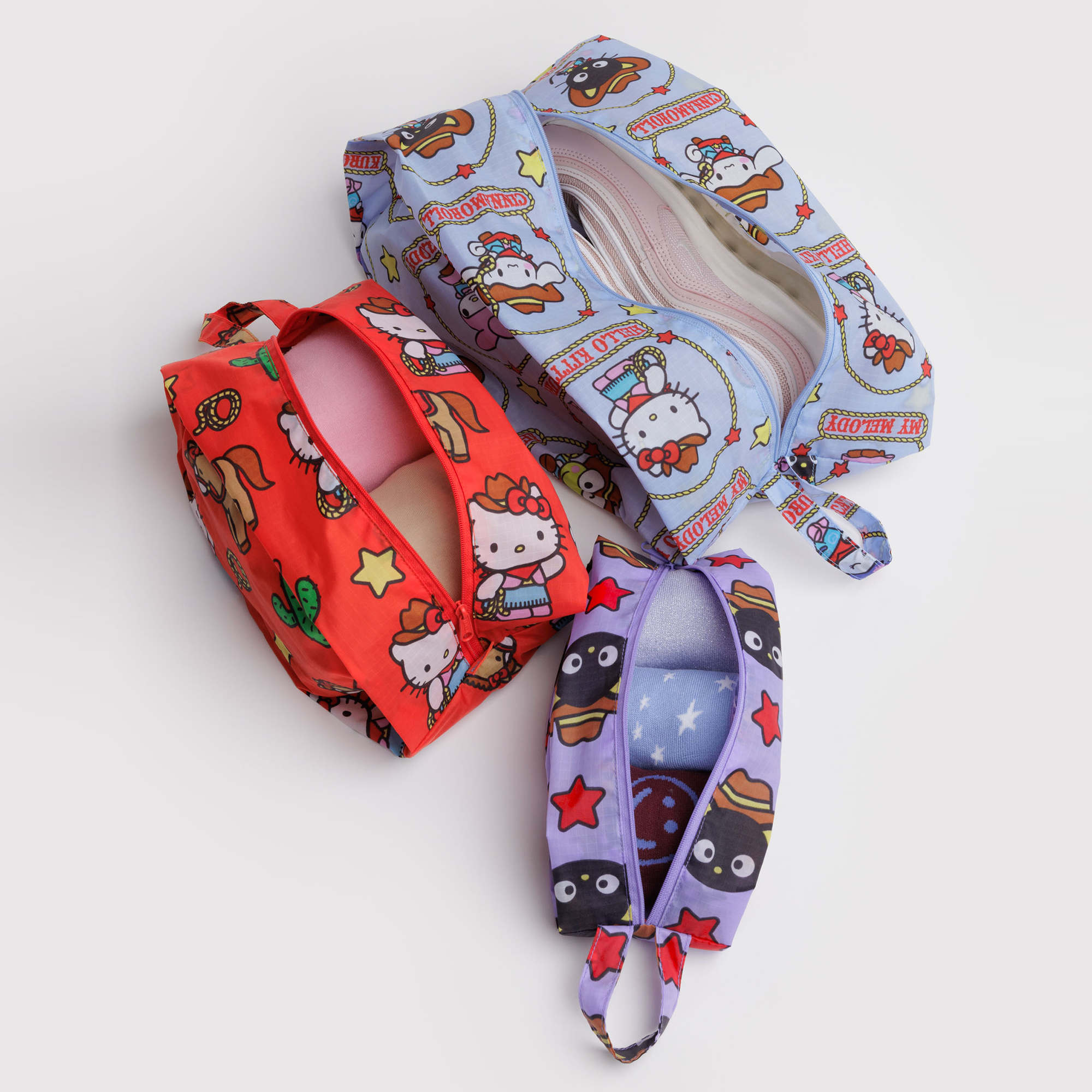 Hello Kitty and Friends x Baggu 3-pc Zipper Pouch Set (Western) - Image 2