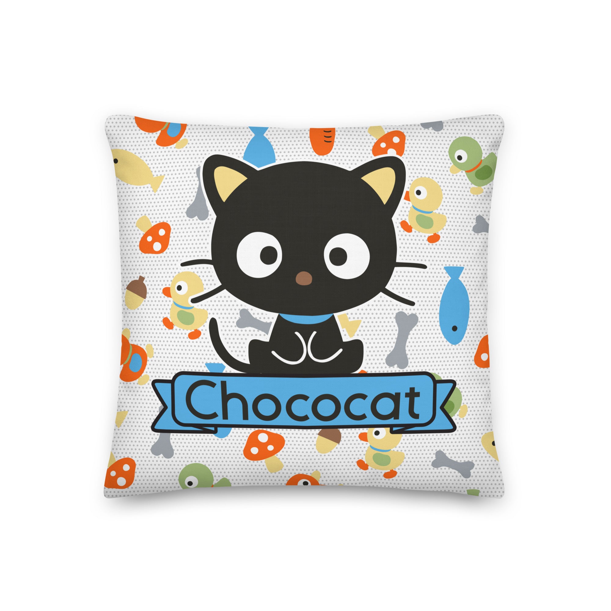 Chococat Fish & Acorns 18 Square Pillow