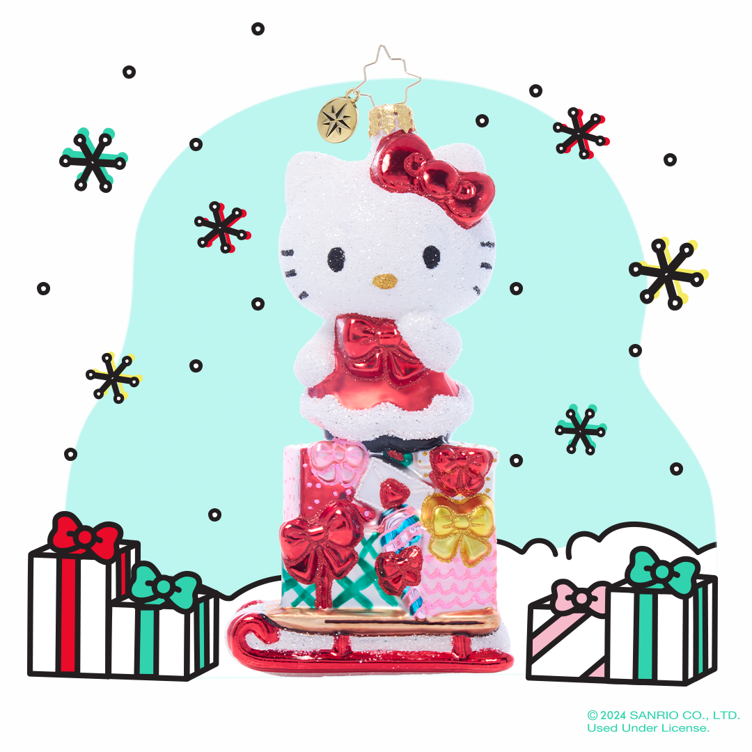 Hello Kitty x Christopher Radko Handmade Glass Ornament (Happy Holidays) - Image 2