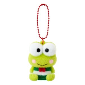 Keroppi Classic Flocked Keychain Mascot