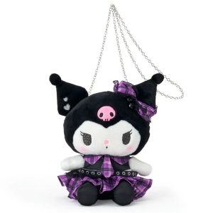 Kuromi Plush Crossbody Bag (Rock 'n' Check Series)