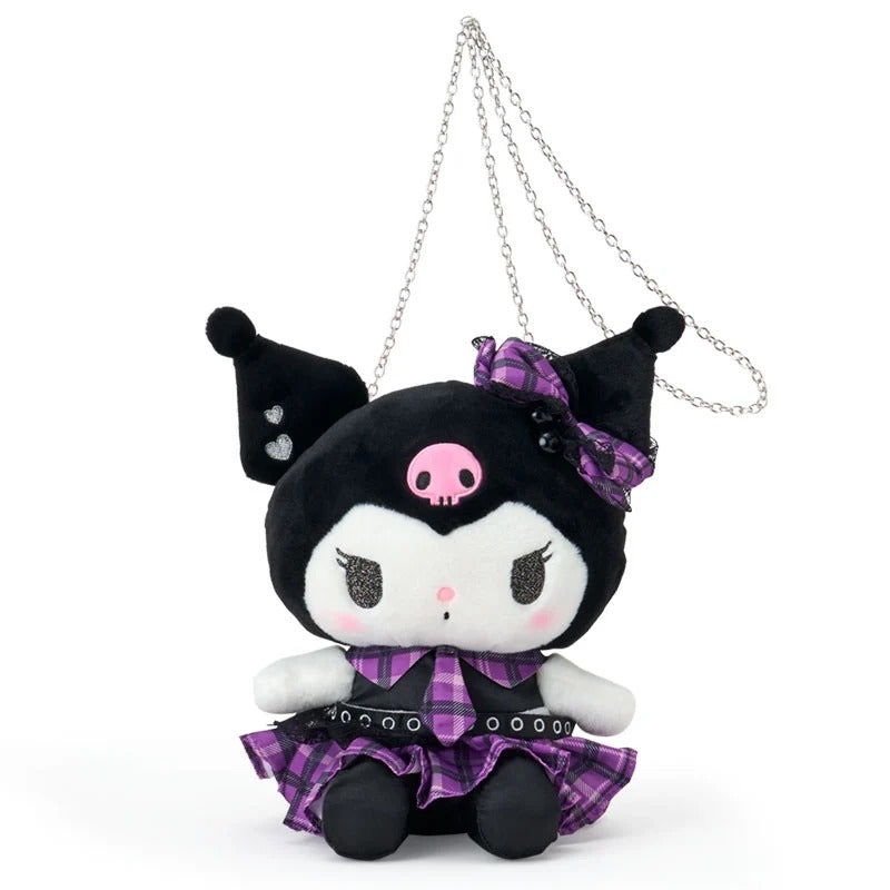Kuromi Plush Crossbody Bag (Rock 'n' Check Series)