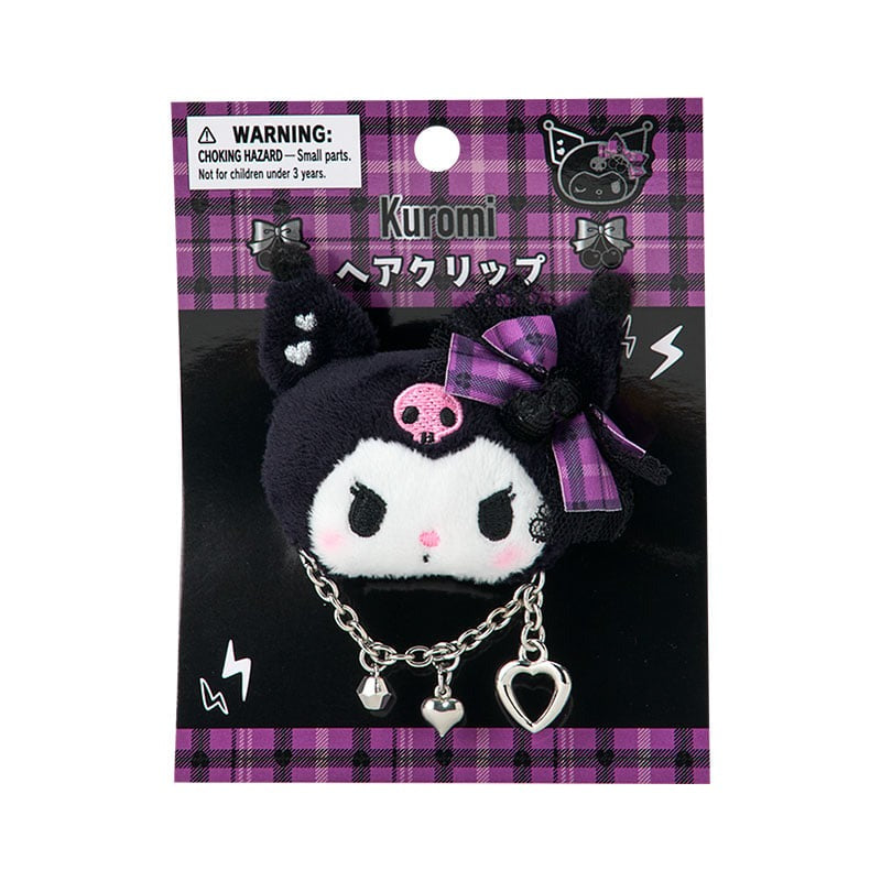 Kuromi Plush Hair Clip (Rock 'n' Check Series) - Image 2