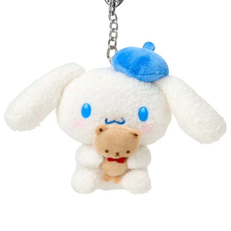 Cinnamoroll Blue Beret Plush Mascot Keychain (Kuma-san Series) - Image 2