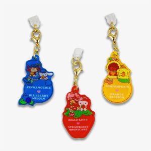 Hello Kitty and Friends x Sonix Strawberry Shortcake Charging Port 3-Pc Charms Set (Apple. Blueberry. Orange)