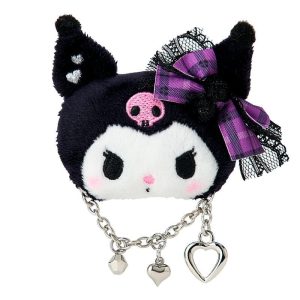 Kuromi Plush Hair Clip (Rock 'n' Check Series)