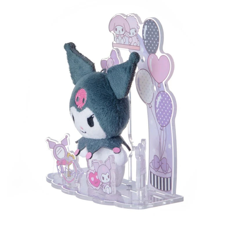 Kuromi Mini Plush & Acrylic Stand Set (Nuikatsu Plushie Life Series) - Image 3