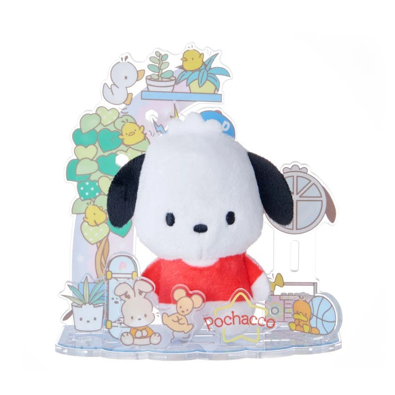 Pochacco Mini Plush & Acrylic Stand Set (Nuikatsu Plushie Life Series) - Image 4