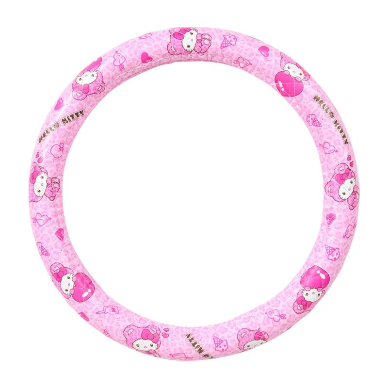 Hello Kitty Car Steering Wheel Cover (Teddy Pink) - Image 2