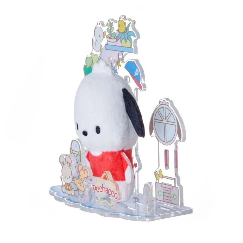 Pochacco Mini Plush & Acrylic Stand Set (Nuikatsu Plushie Life Series) - Image 3