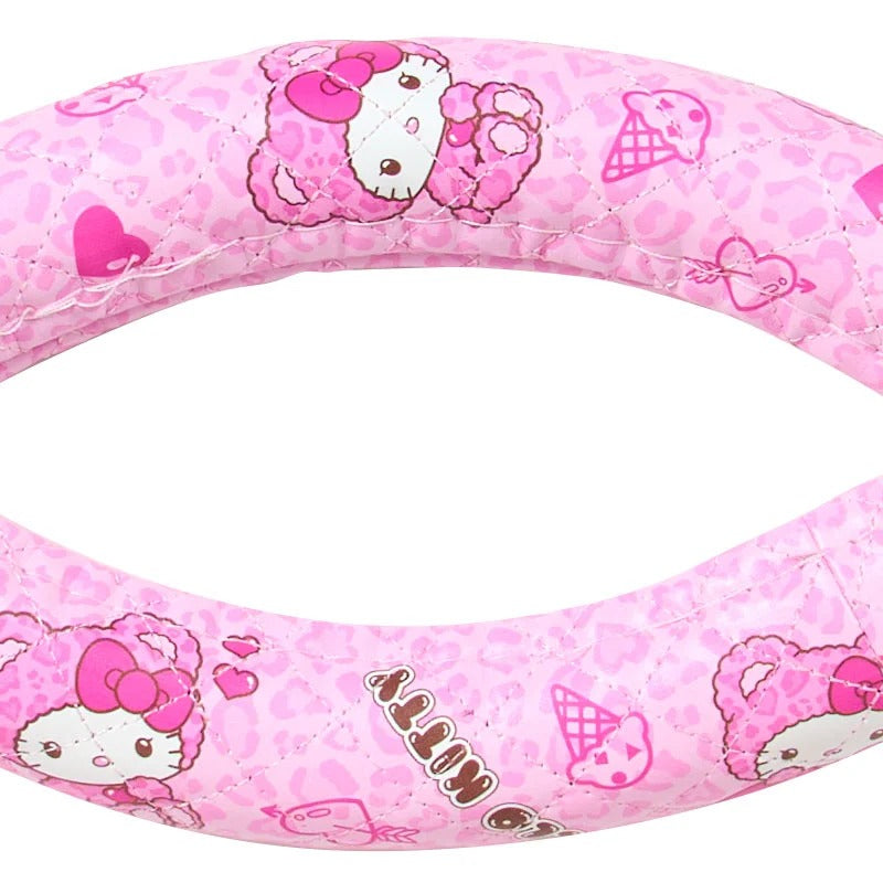 Hello Kitty Car Steering Wheel Cover (Teddy Pink) - Image 3