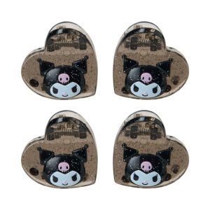Kuromi 4-pc Mini Glitter Hair Clip Set