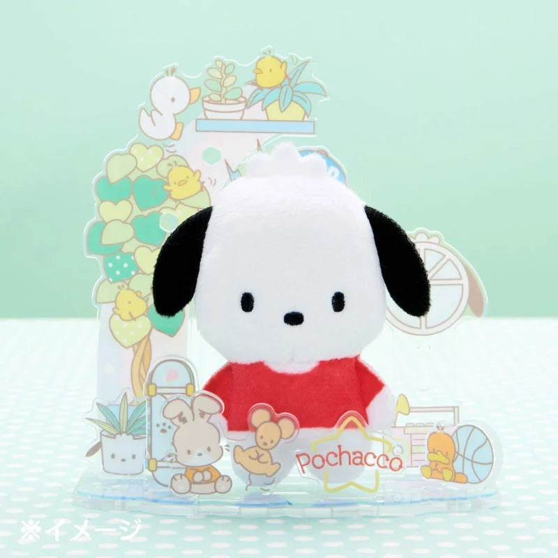 Pochacco Mini Plush & Acrylic Stand Set (Nuikatsu Plushie Life Series) - Image 2