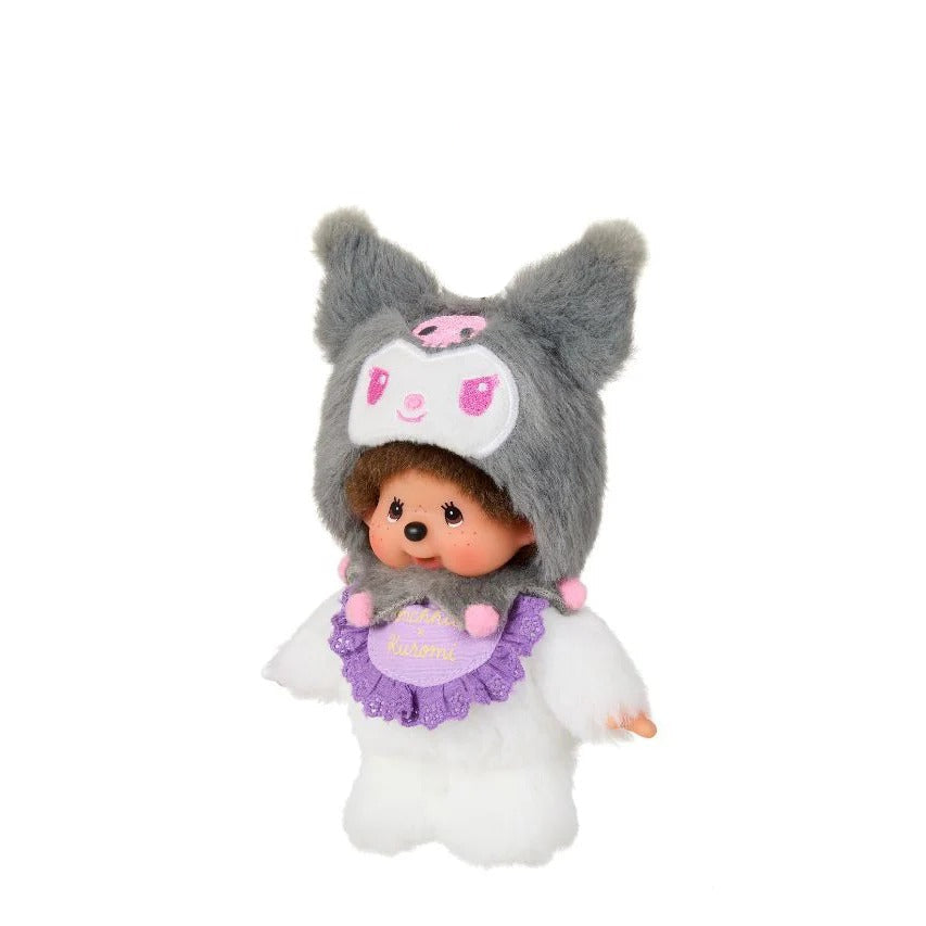 Kuromi x Monchhichi Plush Mascot Keychain (Monchhichi) - Image 3
