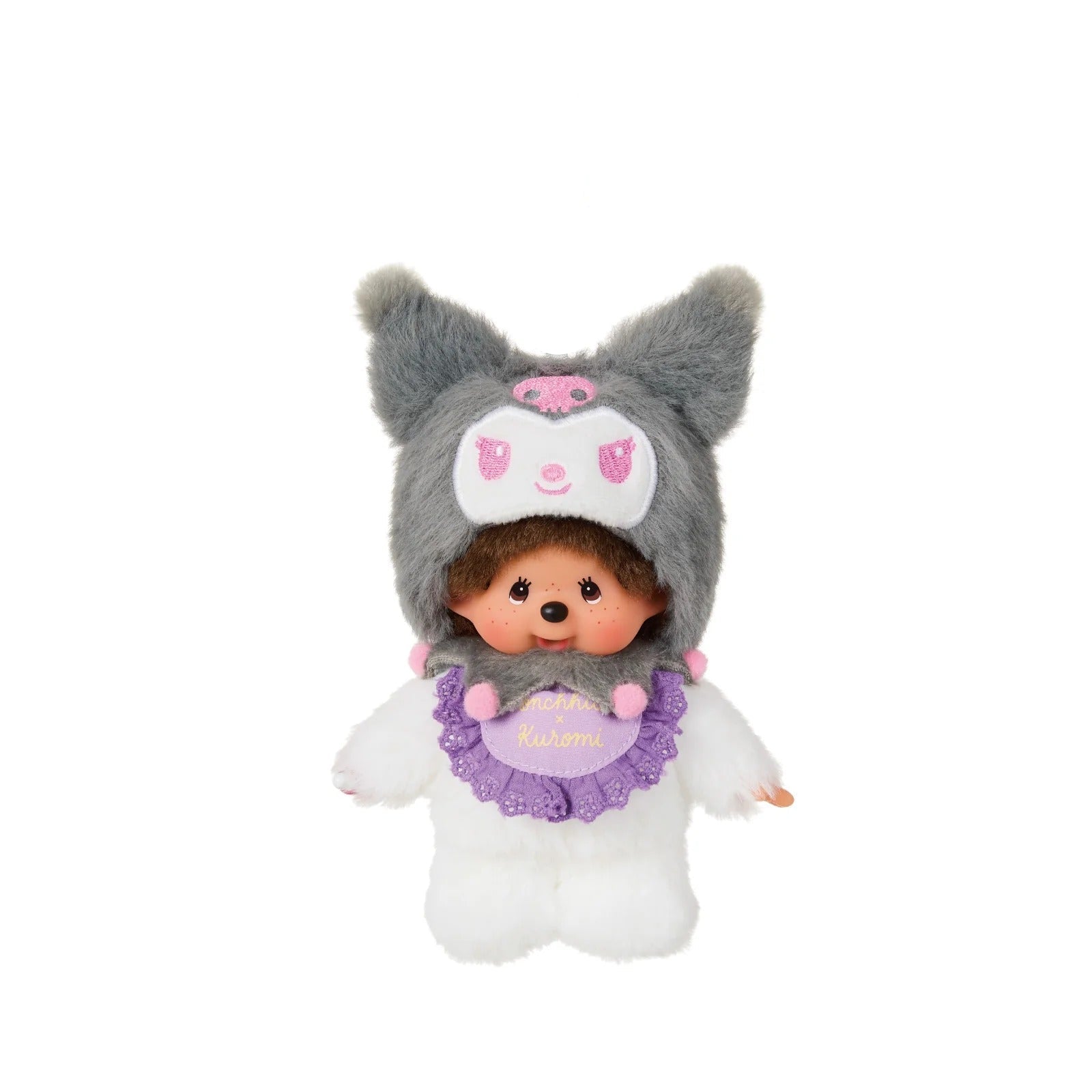 Kuromi x Monchhichi Plush Mascot Keychain (Monchhichi)