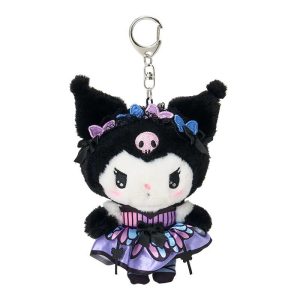 Kuromi Plush Mascot Keychain (Monarch Butterfly Series)