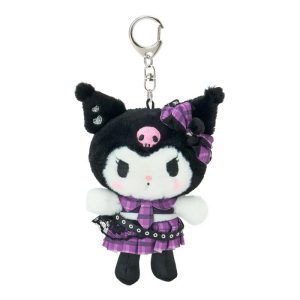Kuromi Plush Mascot Keychain (Rock 'n' Check Series)