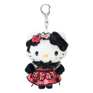 Hello Kitty White Plush Mascot Keychain (Monarch Butterfly Series)