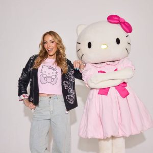 Hello Kitty x Lola + The Boys Adult Graffiti Biker Jacket (Black)