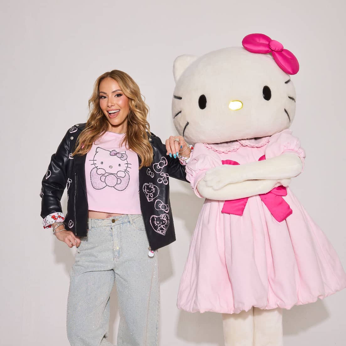 Hello Kitty x Lola + The Boys Adult Graffiti Biker Jacket (Black)