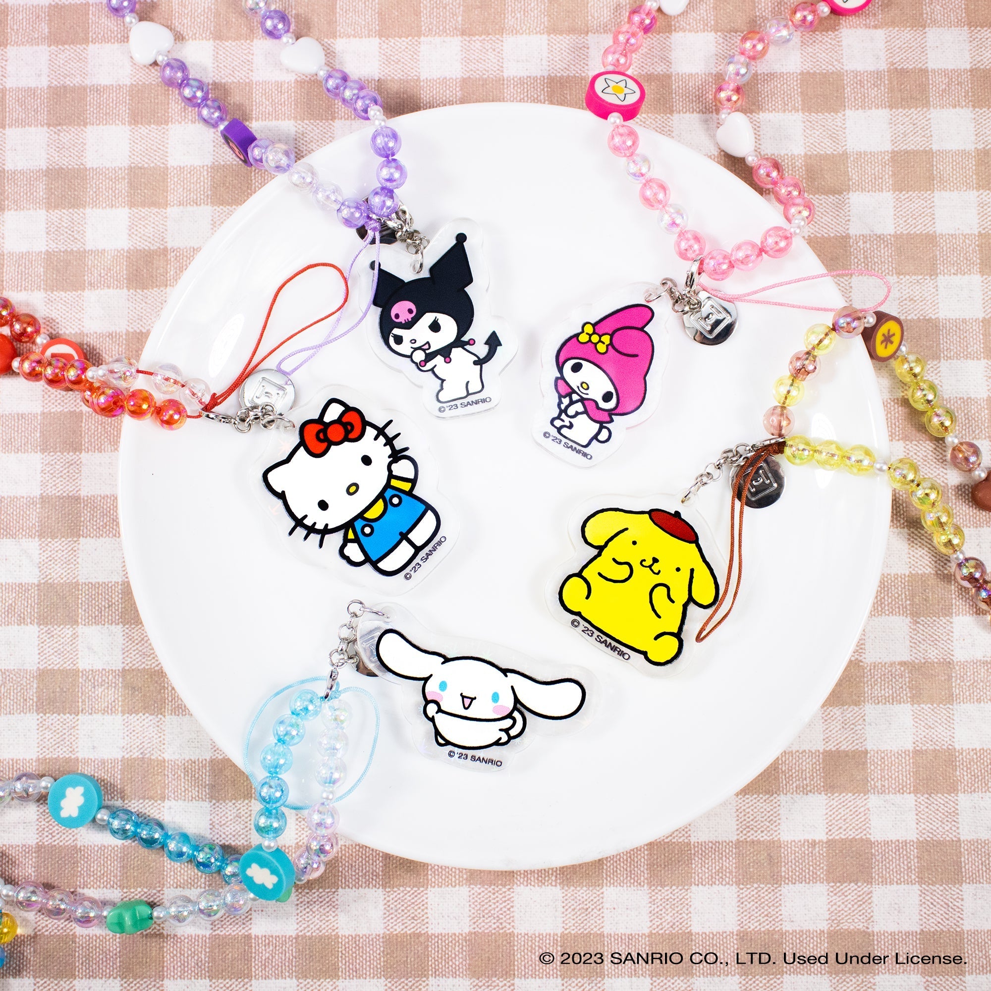Hello Kitty Beaded Charm Mobile Phone Wrist Strap - Image 6